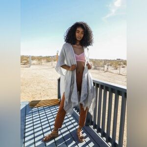 Womens Light Grey Kimono